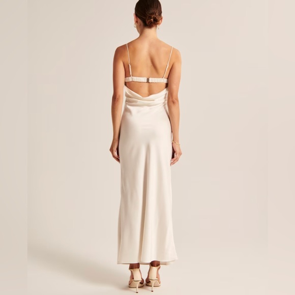 White Satin Dress - Abercrombie & Fitch - Picture 2 of 9